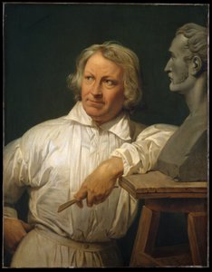 Bertel Thorvaldsen con el busto de Horace Vernet